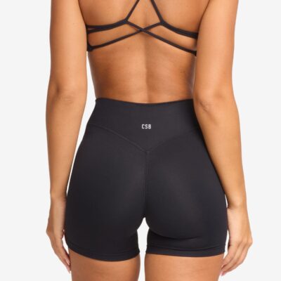 Crop Shop Boutique Form Invisible Scrunch Shorts 5" | Black — XXS - Image 2