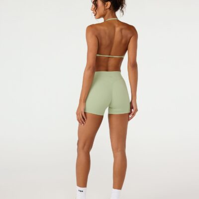 Crop Shop Boutique Form Invisible Scrunch Shorts 4" | Soft Matcha — XXS - Image 1