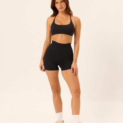 Crop Shop Boutique Form Invisible Scrunch High Waist Shorts 5" | Black — XXS - Image 1