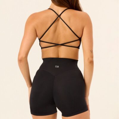 Crop Shop Boutique Form Invisible Scrunch High Waist Shorts 5" | Black — XXS - Image 2