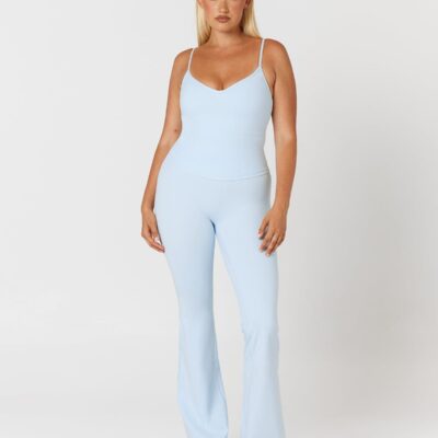 Crop Shop Boutique Form Invisible Scrunch Flare Leggings | Powder Blue — XXS - Image 2