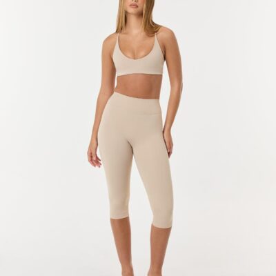 Crop Shop Boutique Form Invisible Scrunch Capri Leggings | Fawn — 16" - Image 1