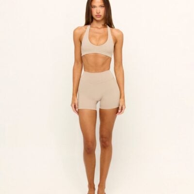 Crop Shop Boutique Form Halter Crop | Fawn — XXS - Image 1