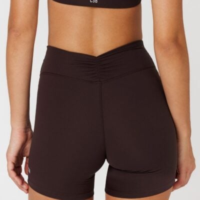 Crop Shop Boutique Form Gather Waist Shorts 5" | Espresso — XXS - Image 2