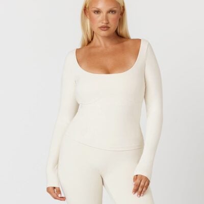 Crop Shop Boutique Form Eloise Long Sleeve Top | Vanilla — XXS - Image 2