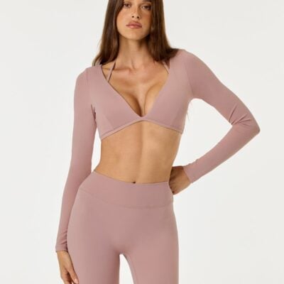 Crop Shop Boutique Form Contour Long Sleeve Crop | Rose — XXS - Image 2