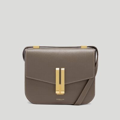 DeMellier The Vancouver — dark taupe small grain ecru stitching - Image 1