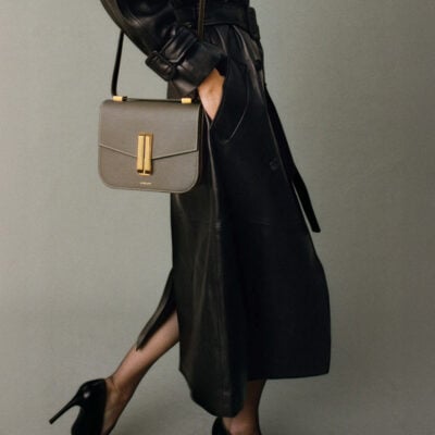 DeMellier The Vancouver — dark taupe small grain ecru stitching - Image 2