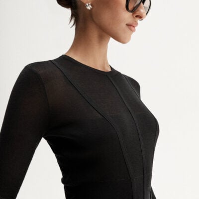 Elka Collective Silia Knit Top Black — 4 - Image 2
