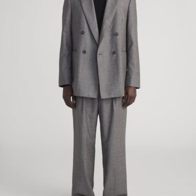 Frame Denim Wide Leg Flannel Trousers -- Light Taupe — LIGHT GREY - Image 2