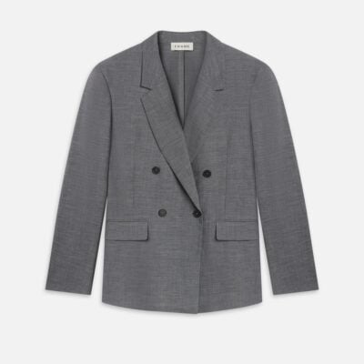 Frame Denim Unlined Double Breasted Blazer -- Grey Melange - Image 1