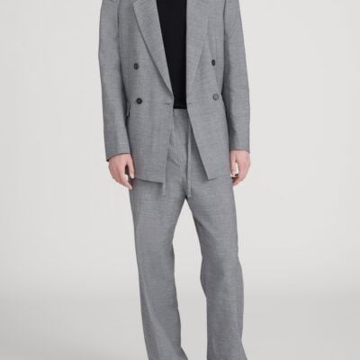 Frame Denim Unlined Double Breasted Blazer -- Grey Melange - Image 2