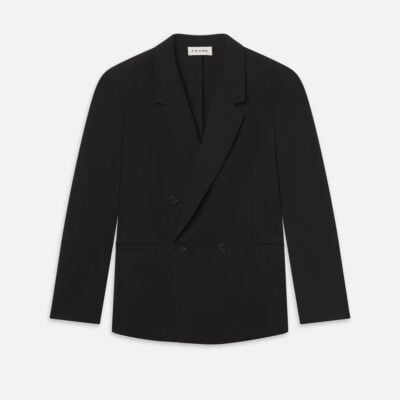 Frame Denim Tropical Wool Unlined Blazer -- Black - Image 1