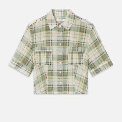 Frame Denim The Utility Shirt -- Jade Green Plaid - Image 1
