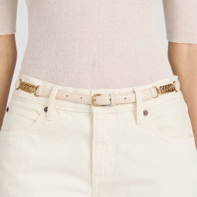 Frame Denim The Twisted Link Belt -- Cream — Cream Multi - Image 2