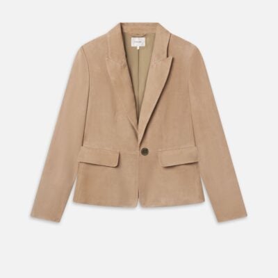Frame Denim The Suede Sleek Blazer -- Light Camel - Image 1