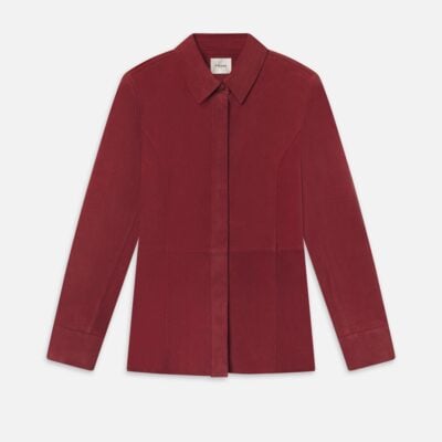 Frame Denim The Suede Shirt -- Garnet - Image 1