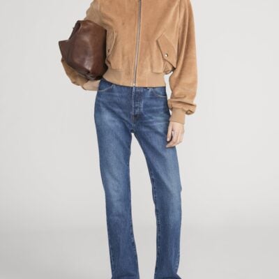 Frame Denim The Suede Harrington Jacket -- Light Camel - Image 2