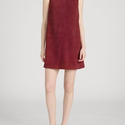 Frame Denim The Suede City Shift Dress -- Garnet - Image 2