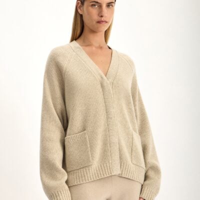 Jac + Jack Tallis Wool Cashmere Cardigan - Jute Marle — XS - Image 2