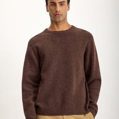 Jac + Jack Sunday Wool Sweater - Black Coffee Donegal — XS - Image 2