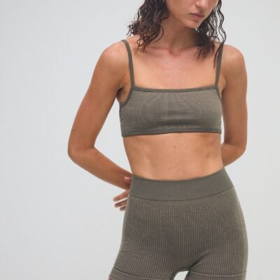 Jac + Jack Strap Back Wool Bralet - Grove - Image 2