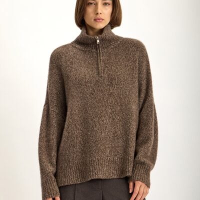 Jac + Jack Rook Cashmere Silk Sweater - Malto Fleck — XS - Image 2