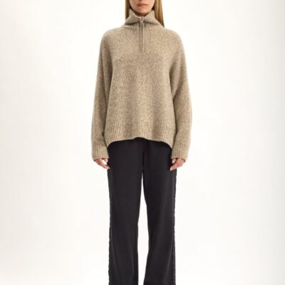 Jac + Jack Rook Cashmere Silk Sweater - Jute Fleck — XS - Image 1
