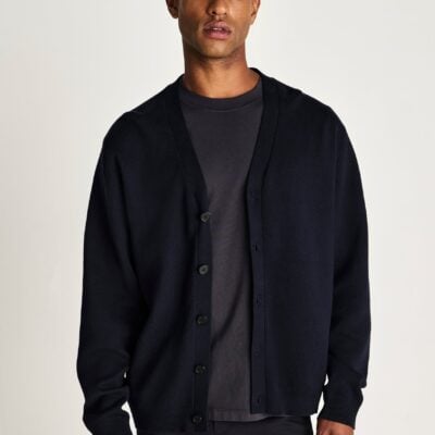 Jac + Jack Rivers Organic Cotton Cashmere Cardigan - Darkest Navy — XS - Image 2