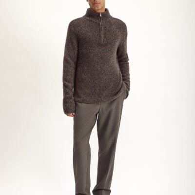 Jac + Jack Quill Cashmere Silk Sweater - Black Coffee Fleck — XS - Image 1
