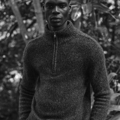 Jac + Jack Quill Cashmere Silk Sweater - Black Coffee Fleck — XS - Image 2