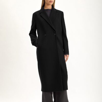 Jac + Jack Howell Italian Woven Superfine Merino Wool Coat - Black - Image 2