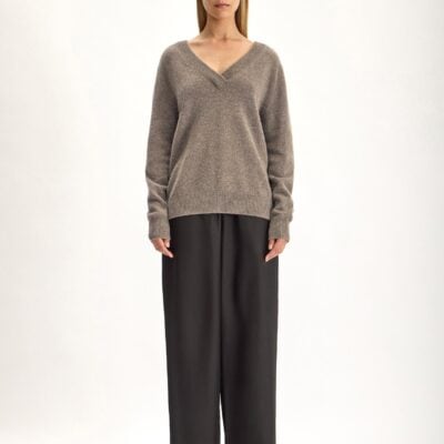 Jac + Jack Loam Cashmere Sweater - Flannel Marle - Image 1