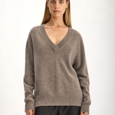 Jac + Jack Loam Cashmere Sweater - Flannel Marle - Image 2