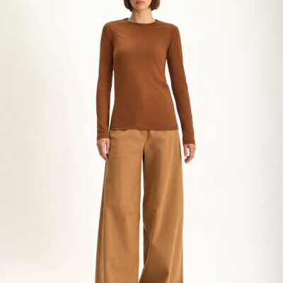 Jac + Jack Davies Organic Pima Cotton Long Sleeve Tee - Tabac - Image 1