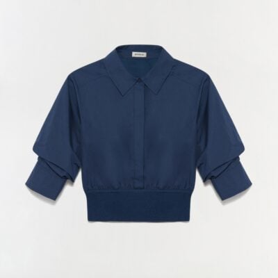 Jonathan Simkhai Stiles Cotton Shirt — Midnight - Image 1