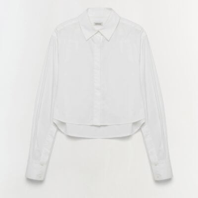Jonathan Simkhai Renata Cropped Shirt — WHITE - Image 1