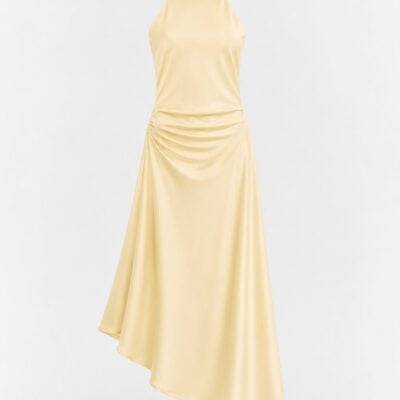 Jonathan Simkhai Monica Satin Midi Dress — BUTTERCREAM - Image 1