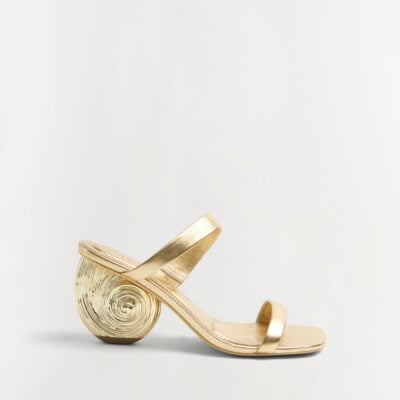 Jonathan Simkhai Marion Metallic Leather Shell Heel — GOLD - Image 1