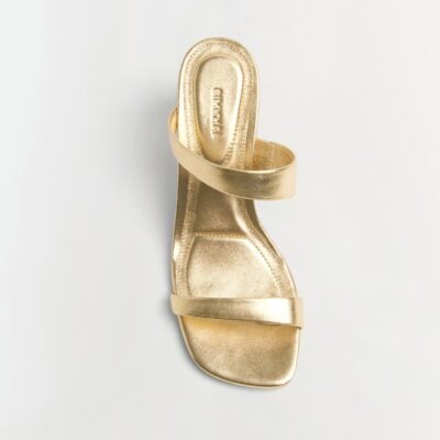 Jonathan Simkhai Marion Metallic Leather Shell Heel — GOLD - Image 2
