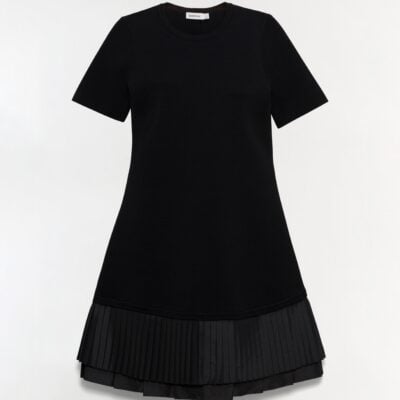 Jonathan Simkhai Lorin Taffeta Knit Midi Dress — Black - Image 1