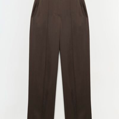 Jonathan Simkhai Kyra Satin Wide Leg Pant — CHOCOLATE - Image 1
