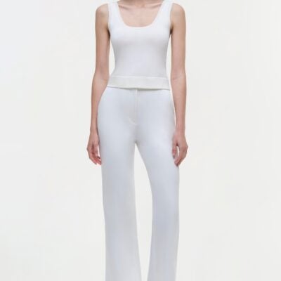 Jonathan Simkhai Kenna Twill Trouser — Ivory - Image 2