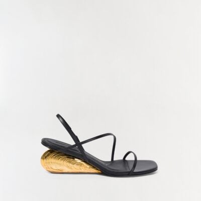 Jonathan Simkhai Bridget Shell Wedge Sandal — BLACK GOLD - Image 1