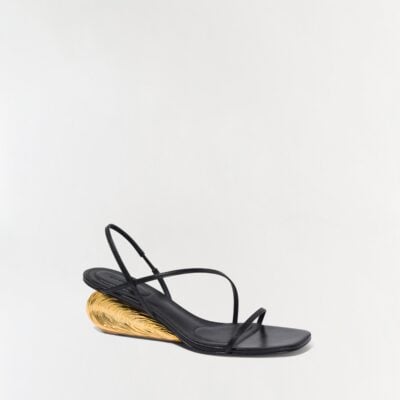 Jonathan Simkhai Bridget Shell Wedge Sandal — BLACK GOLD - Image 2