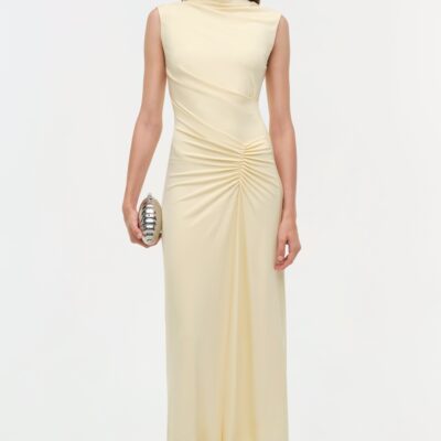 Jonathan Simkhai Acacia Jersey Midi Dress — BUTTERCREAM - Image 2