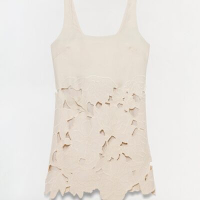 Jonathan Simkhai Ziva Embroidered Mini Dress — MARSHMALLOW - Image 1