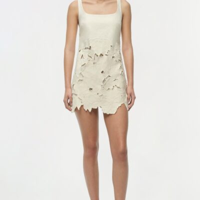 Jonathan Simkhai Ziva Embroidered Mini Dress — MARSHMALLOW - Image 2