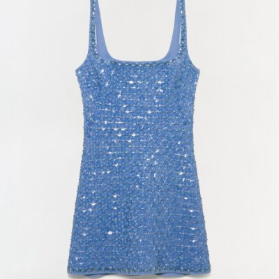 Jonathan Simkhai Ziva Embellished Mini Dress — Periwinkle - Image 1