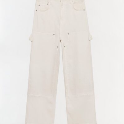 Jonathan Simkhai Xavier Denim Carpenter Pant — PORCELAIN - Image 1